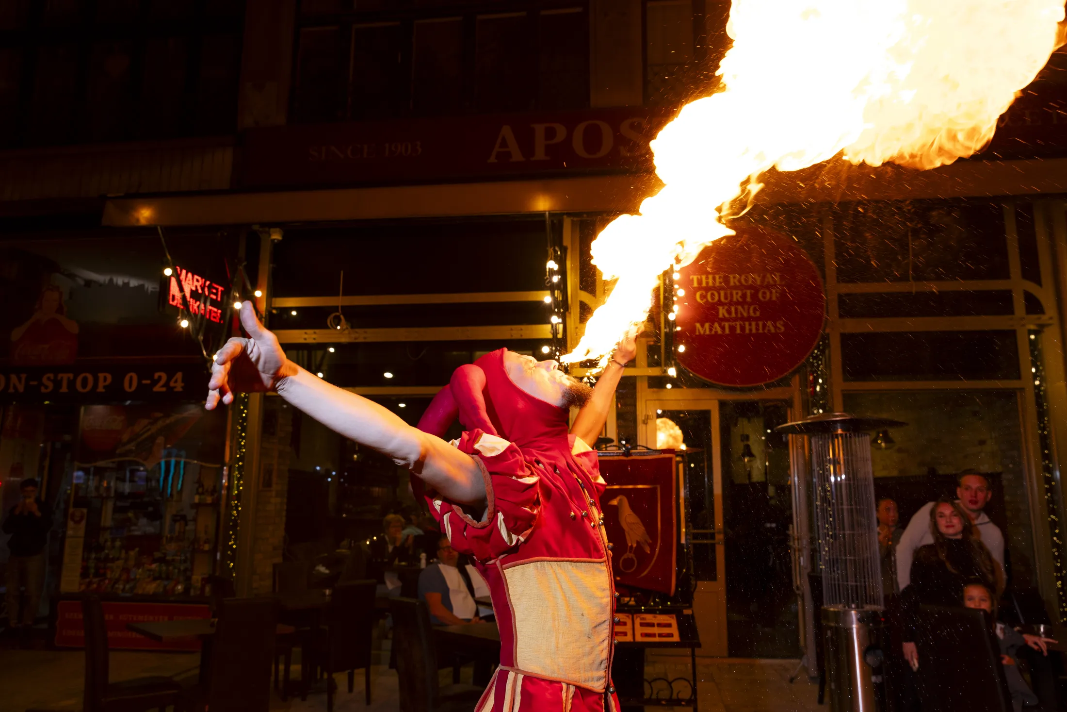 Fire spitter in a show.